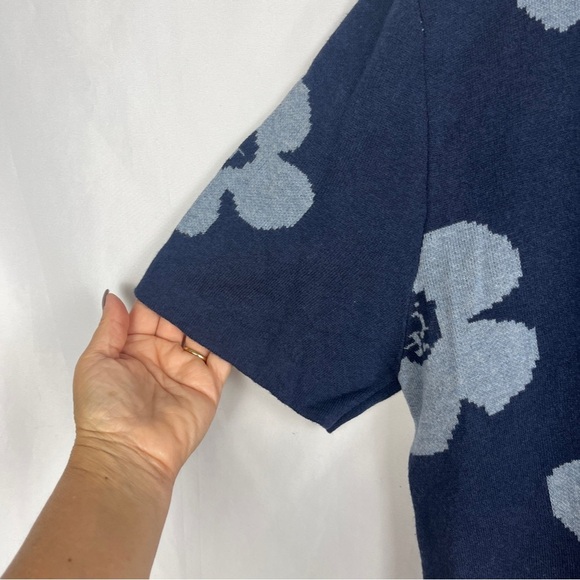 ART OF RHETORIC Mens Blue Floral ButtonUp Knit Shirt Retro Grandpa 90s Cabana XL - Picture 6 of 8